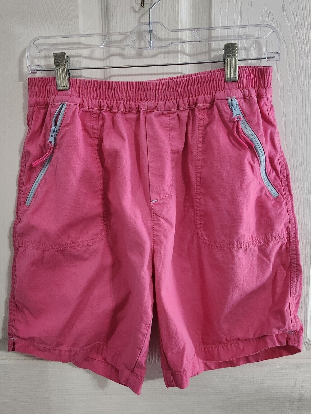 Mini Boden pink cotton pull on utility shorts kids size large gorpcore hiking